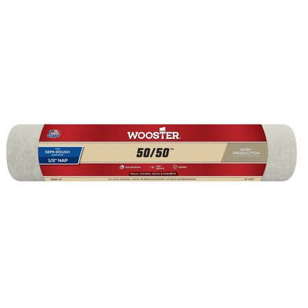WOOSTER 14" Paint Roller Cover, 1/2" Nap, Knit Lambswool/Polyester R295-14